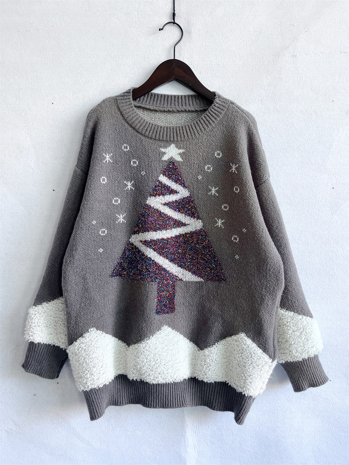 Christmas Tree Graphic Dropped Shoulder Sweater