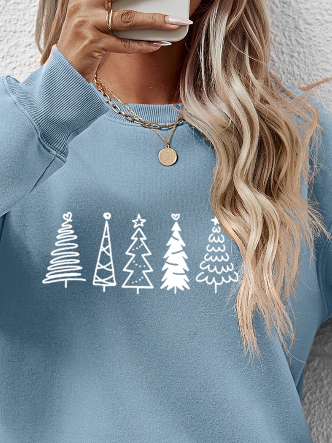 Christmas Tree Graphic Drop Shoulder Sweatshirt